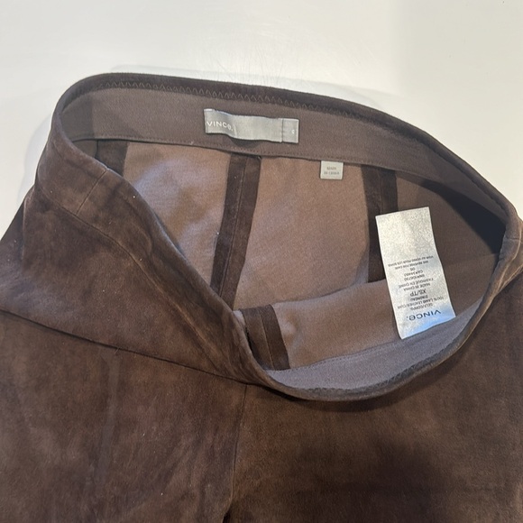 Vince lamb leather brown suede stretch pants - Picture 6 of 7